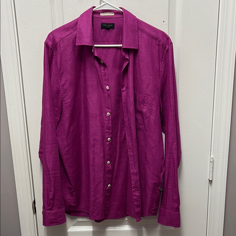 Ted Baker Men's Purple Button Up Shirt